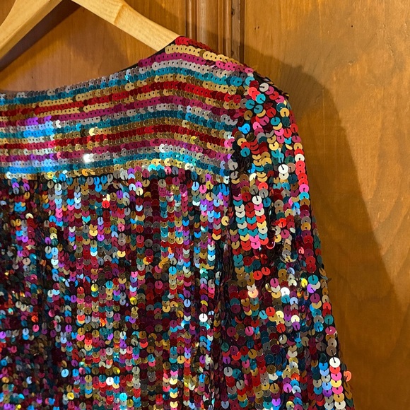 Trina Turk Multicolor Sequin Blouse - Picture 3 of 4